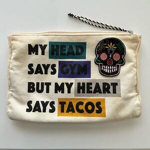 Funny cute makeup bag/ toiletry bag with sugar skull design